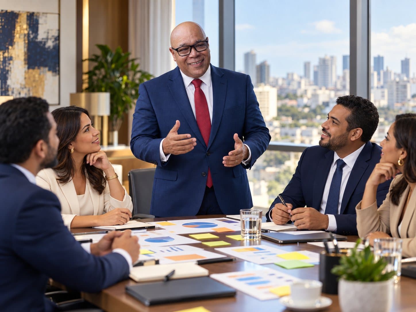Domingo Paulino facilita un taller de planificación estratégica con un equipo directivo